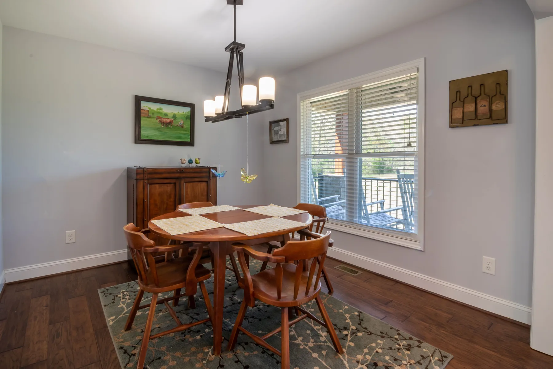 Representative contemporary dining room with natural light