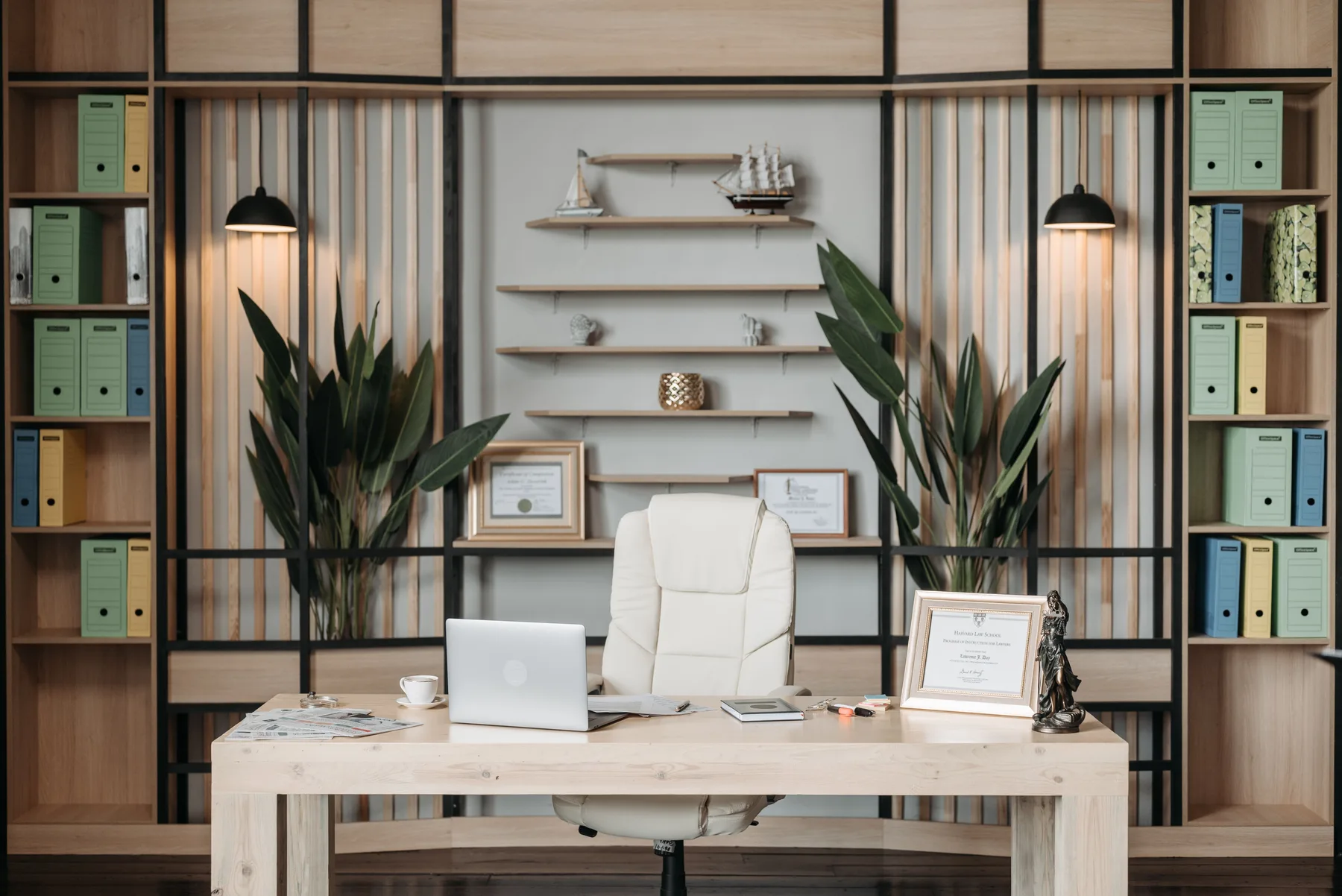 Representative premium office interior used for business context